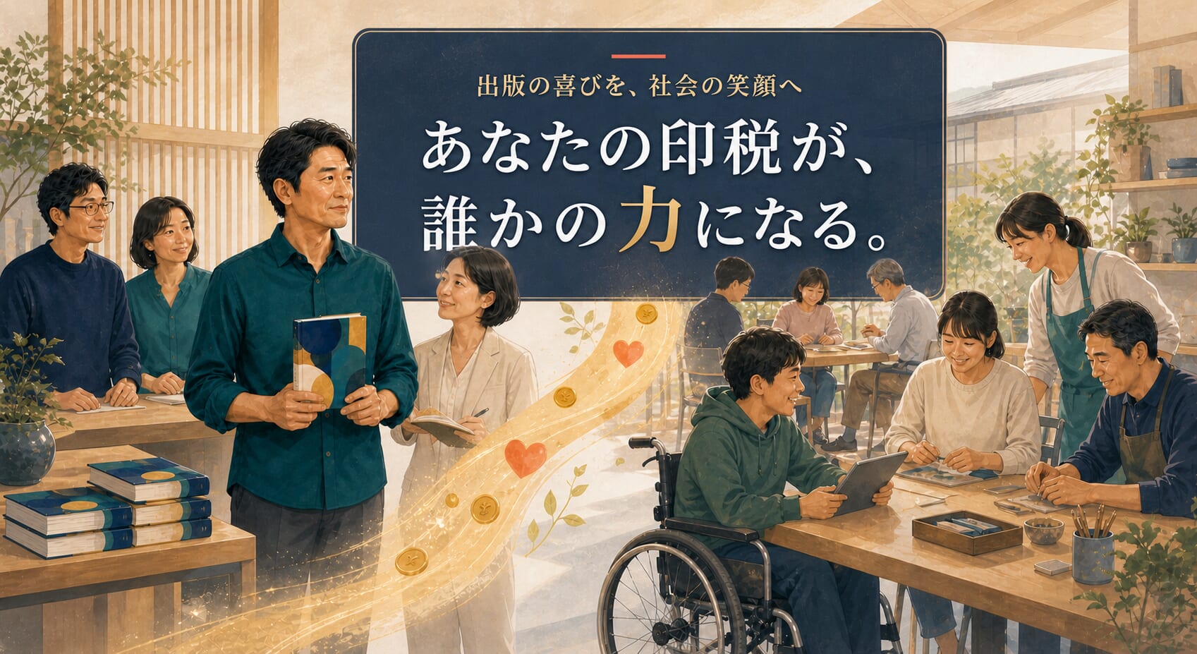 出版の印税が地域の支援につながるイメージ