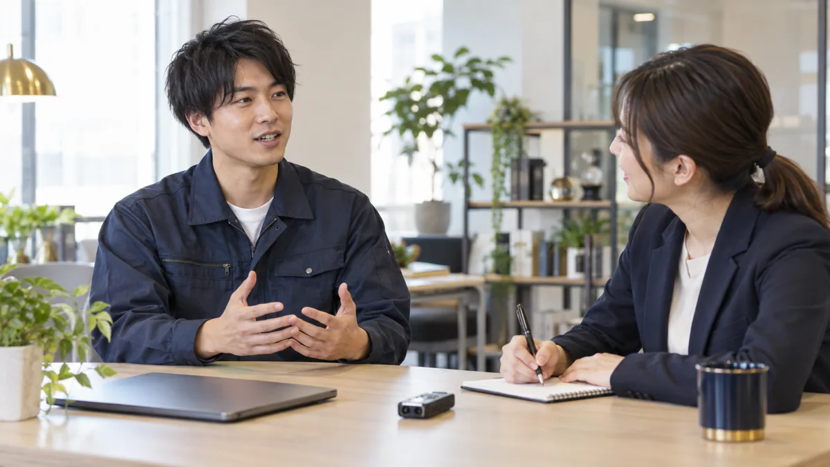 話を聞きながら内容を整理するイメージ