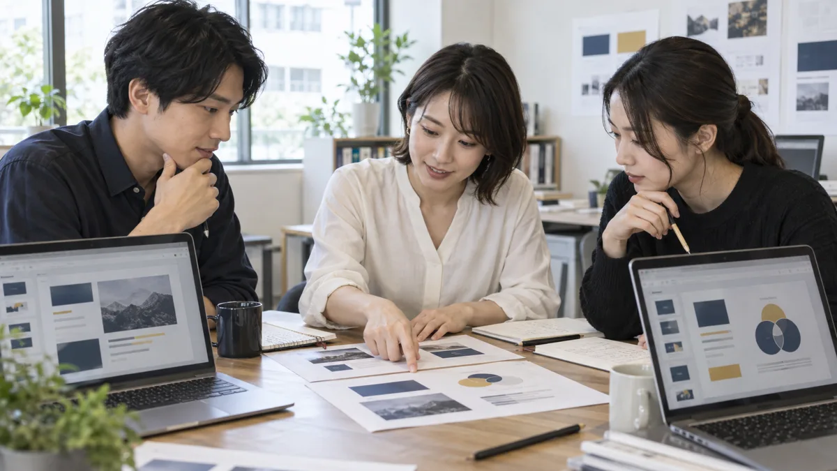 参加者が資料を改善する実習イメージ